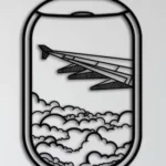 Arte mural de ventana de avión