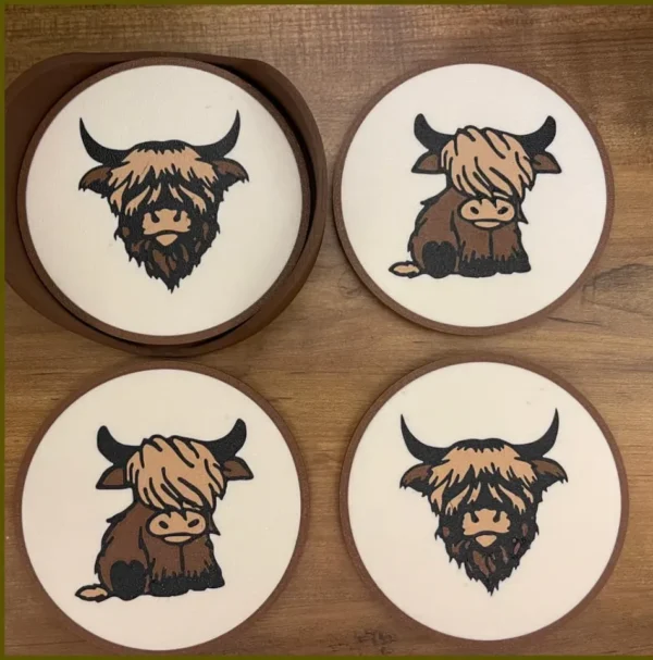 Handig onderzetter Highland Cow