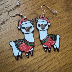 Pendientes navideños de llama