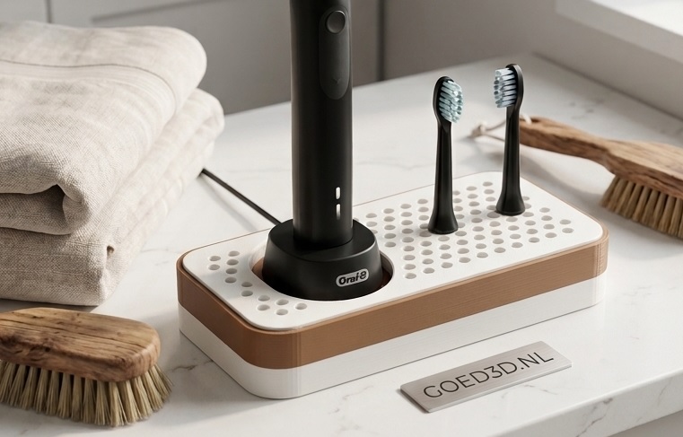 Oral-B houder met drainage gaatjes in deksel
